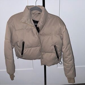 Women's Tan Puffer Jacket